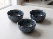 Celestial Nebula Blue Ceramic Bowl