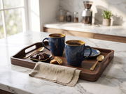 Dual-Tone Navy & Ochre Ceramic Coffee Mug
