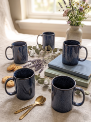 Indigo Reactive Glaze Cylindrical Coffee Mug