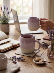 Lavender Ombre Belly Ceramic Mug