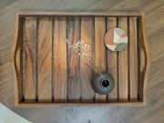 Premium Handcrafted Sheesham Wood Nesting Tray Set – Set of 3 Trays with Handles