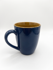 Dual-Tone Navy & Ochre Ceramic Coffee Mug