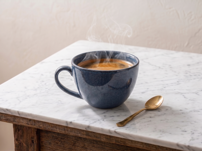 Midnight Indigo Mottled Ceramic Barista Cup