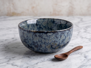 Celestial Nebula Blue Ceramic Bowl
