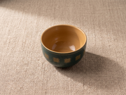 Jade Green & Ochre Geometric Ceramic Barista Cup