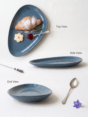 Ocean Pebble Asymmetric Ceramic Platter