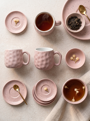 Dimpled Pink Ceramic Tea Cup