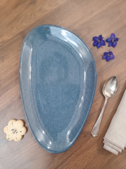 Ocean Pebble Asymmetric Ceramic Platter