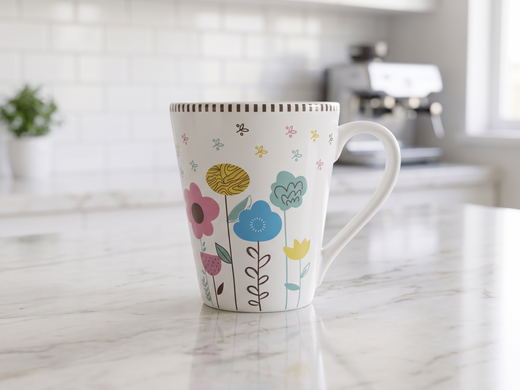Pastel Wildflower Ceramic Coffee Mug