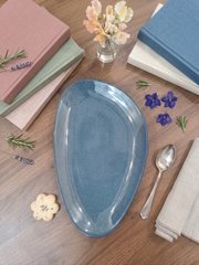 Ocean Pebble Asymmetric Ceramic Platter